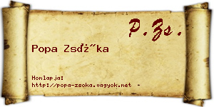 Popa Zsóka névjegykártya